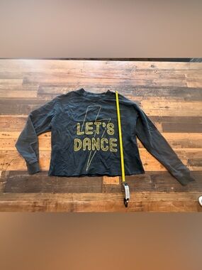 Let’s Dance Black Sweatshirt with Gold Glitter Print